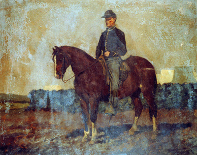 Cavalry orderly, Rappahannock Station, Va., painting by Edwin Forbes