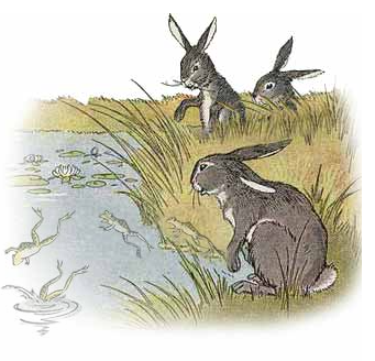 The Hares and the Frogs (Milo Winter)