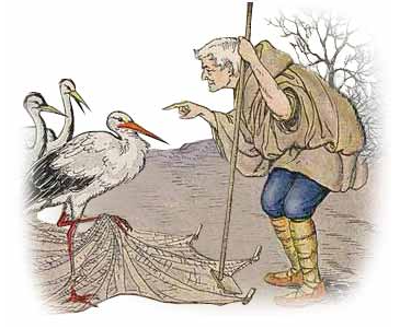 The Farmer and the Stork (Milo Winter)