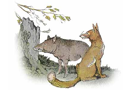 The Wild Boar and the Fox (Milo Winter)