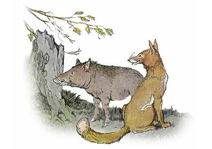 The Wild Boar and the Fox (Milo Winter)